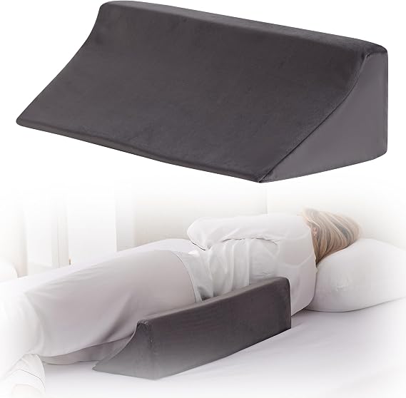 Bedluxe Wedge Pillow for Side Sleeping, Comfort Foam Back Pillow for Side Sleeper, Bed Wedges & Body Positioners for After Surgery, Pregnancy Support, Back Pain, Preventing Bedsores, Short Plush