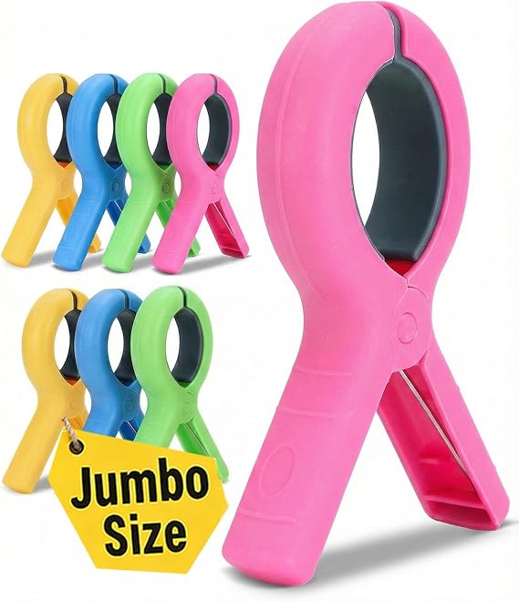 Extra Large 5.1 Inch Beach Towel Clips for Chairs 8 Pack Pool Clips