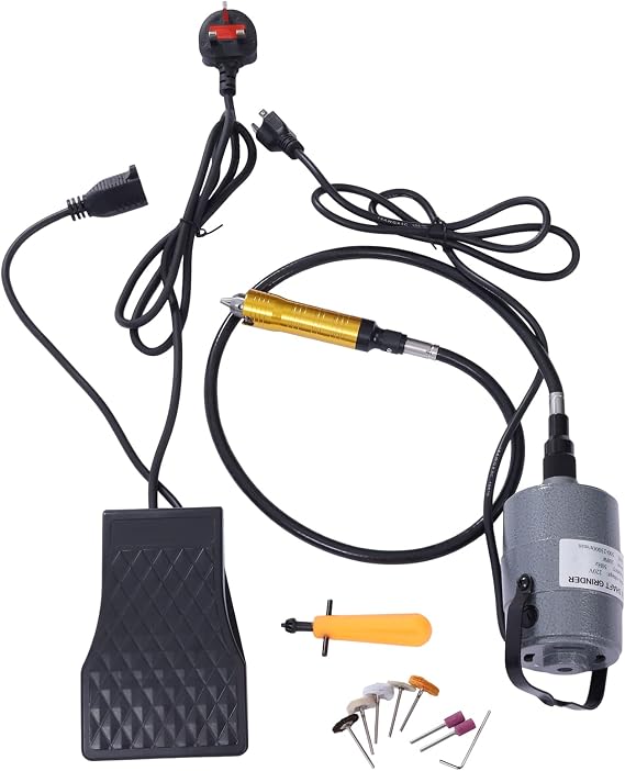 380W Professional Hanging Flexshaft Mill Motor Electric Grinder Carver Multi-Function Electric Grinder Metalworking Tools for Carving Buffing Drilling Polishing Cutting