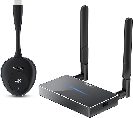 VegGieg 4K 30Hz Kablosuz HDMI VGA Görüntü ve Ses Aktarıcı Wireless Ekran Yansıtma Adaptörü Verici Alıcı Set