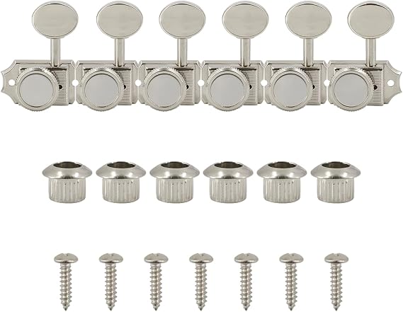 6 Inline Vintage Guitar Locking Tuners Tuning Pegs Keys Machine Heads Replacement for ST TL Style Electric Guitar (Left Hand)