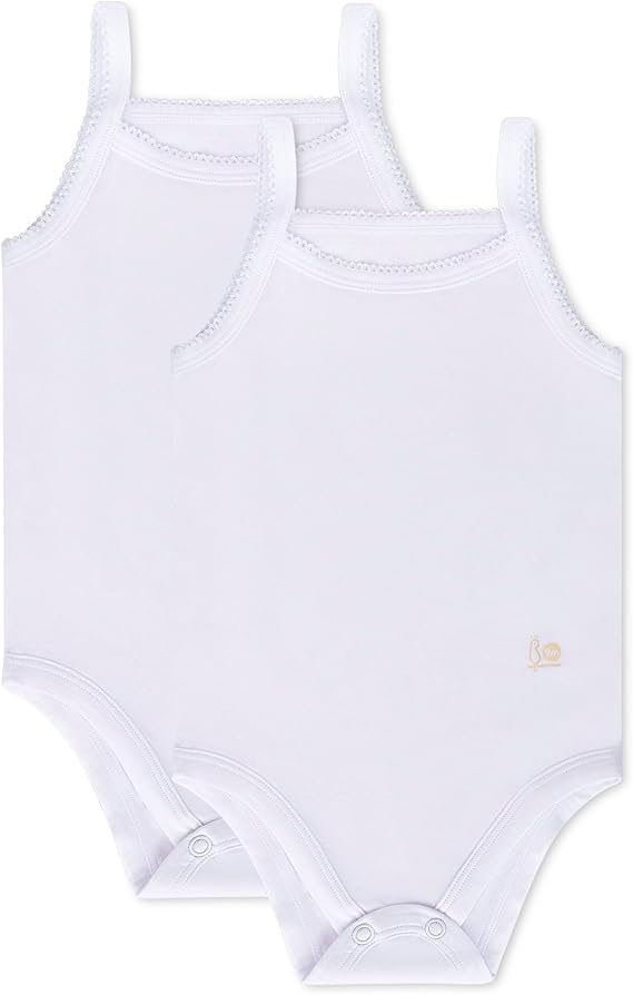 Feathers Baby Girl Tank Top Bodysuit Cotton One Piece 2 Pack, Sizes 3M-36M