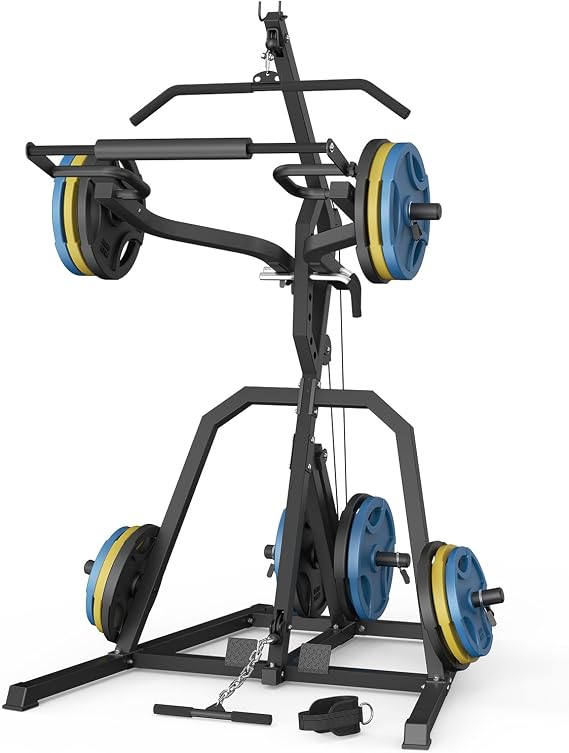 Leverage Gym Home Gym System Workout Station Squat Rack with LAT Pulldown