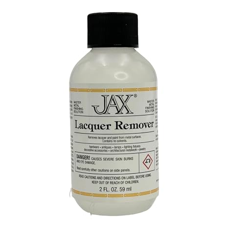 JAX Lacquer Remover - Metal Finishing Solution - Removes Lacquer and Paint from Metal Surfaces - 2 Ounce