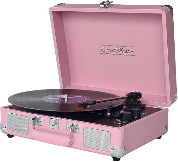 Record Master ST14012 Retro Pikap - Pembe - Bluetooth ve Şarj Özellikli - Tüm Plakları Çalabilme