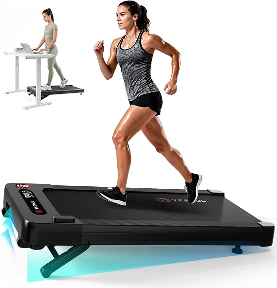 YESOUL Walking Pad with Auto Incline, Under Desk Treadmill for Home