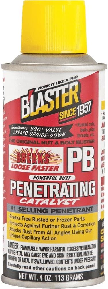 PB B'laster Penetrating Catalyst - Penetrating Oil Spray - Rust Remover for Metal Parts, Corrosion Protection and Lubricant for Stuck Nuts, Bolts and Pipe Threads 4oz (PB-TS)