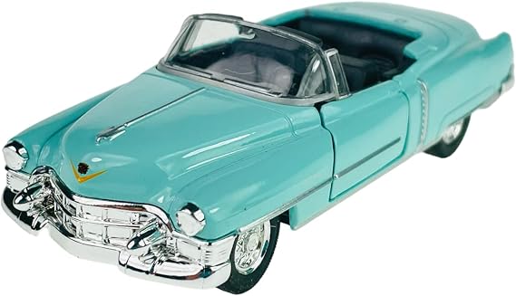 Welly Cadillac Eldorado Convertible Open Blue 1953-1966 Approx. 1/34-1/39 Metal Car Model Die Cast in Box