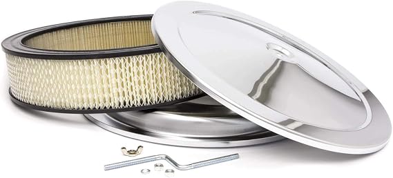 Racing Power Company R5195 14" x 3" Plain Chrome Offset Air Cleaner