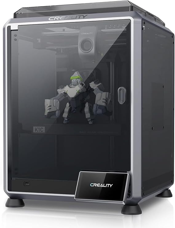 Creality K1C 3D Printer, 600mm/s with AI Camera and Auto Leveling | 600mm/s CoreXY printer with AI camera, auto leveling and carbon fiber filament support.