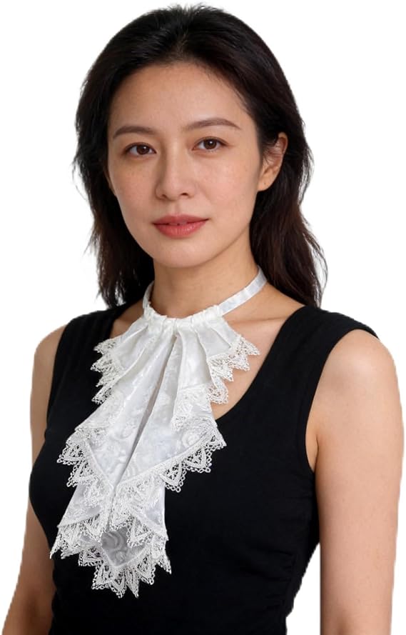 BLESSUME Colonial Lace Jabot Cuffs Set Costume Accessory