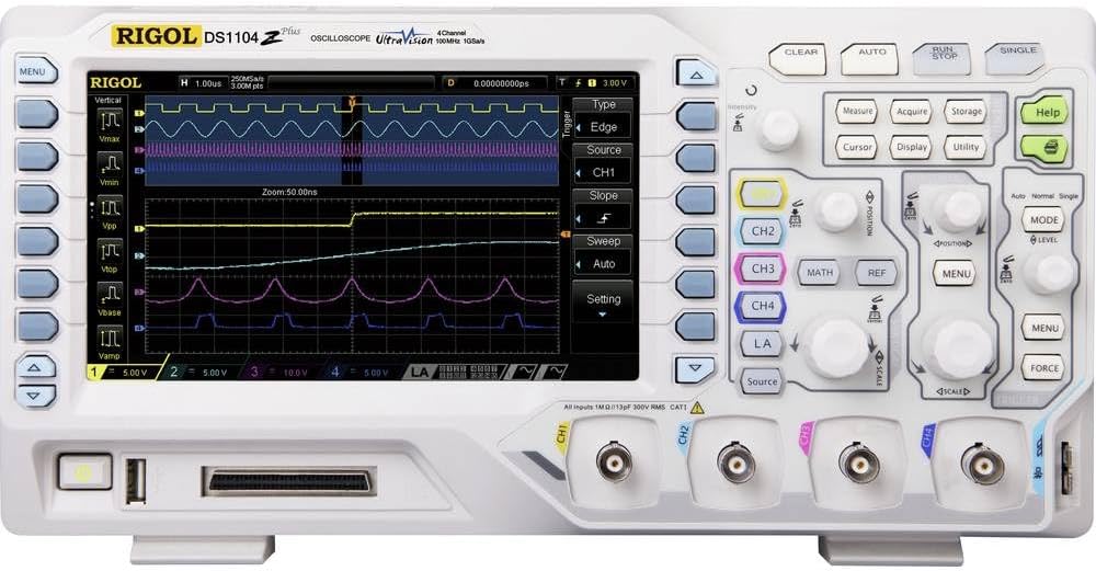Rigol DS1104Z Plus 100MHz 4CH 1Gbps 24MP 8Bit Digital Memory DSO Oscilloscope