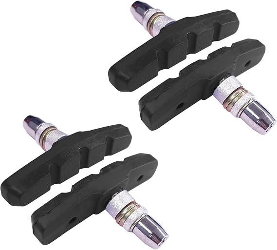 cyclingcolors 4x Fahrrad Bremsschuhe 60mm für V-Brake Felgenbremse Fahrrad Bremsbeläge mit Bolzen Symmetrischem Gewinde Befestigungsmaterial Schwarz