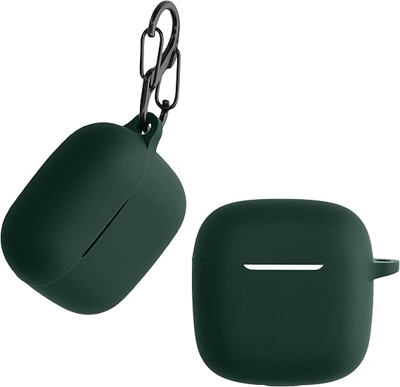kwmobile Case Compatible with Huawei FreeBuds SE2 / SE3 Case - Silicone Cover Holder for Earbuds - Dark Green