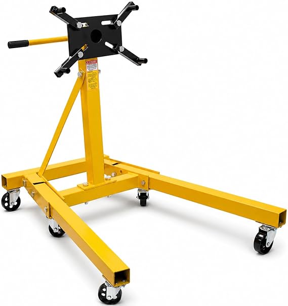 XtremepowerUS Folding Engine Stand 2000 LBS Capacity Motor Hoist 360 Degree Adjustable Mounting Head Dolly Mover Auto Repair Rebuild Jack