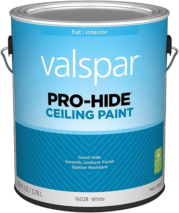 1 Gallon Valspar 16028 White Pro-Hide Ceiling Paint, Flat