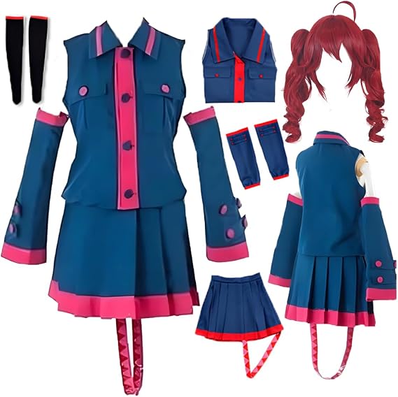 Blue Cosplay Costume Uniform Outfit Full Set for Women