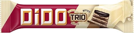 ÜLKER Dido Trio Beyaz Sütlü Bitter Çikolatalı Gofret, 36.5 Gr