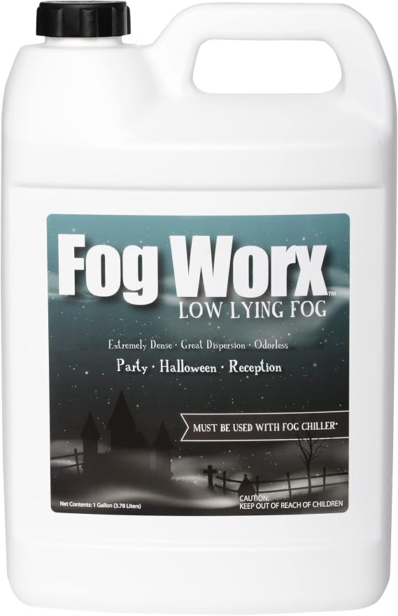 Fogworx Low Lying Fog Juice, Low Lying Indoor-Outdoor Fog, Designed Fog Chillers, Ground Foggers and Low Lying Fog Generators, 1 Gallon