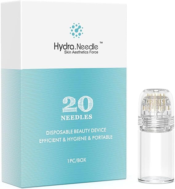Hydra Roller 20 Pins Derma Stamp Length 1.5 mm, Microneedling Stamp for Stretch Marks, Scars, Stimulation Hair and Beard Growth, Titanium Material, WITHOUT SERUM(1.5 mm, 20 Pins)
