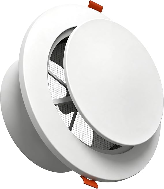 Aygrochy 4 inch Adjustable Air Vent cover, 100mm internal Air Vent cover for wall Closeable Round extractor fan vent cover for Caravans, Cooling and Ventilation Systems.