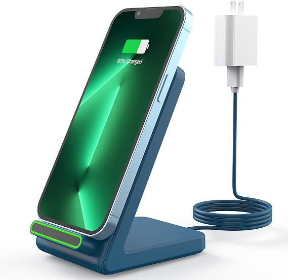 Fast Wireless Charging Station for Phone: CIYOYO 15W Charging Stand Compatible with iPhone 15/14/13/12/11, Samsung Galaxy S23/ S22/ S21/ S20 for Office Bedside Gift
