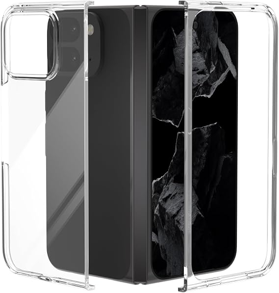 Meechi Google Pixel 9 Pro Fold Case, Google Pixel 9 Pro Fold Protective Case, PC Material, Simple, Transparent, Anti-Scratch, Lightweight, Shock Absorption, For Google Pixel 9 Pro Fold Full Protective Cover, Dustproof, Dirt-proof