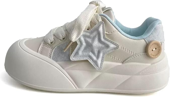 Chunky Sneakers for Women Y2K Streetwear Shoes Star Shoes Kawaii Sneakers Cute Comfortable Casual Walking Shoes Size 5-7.5