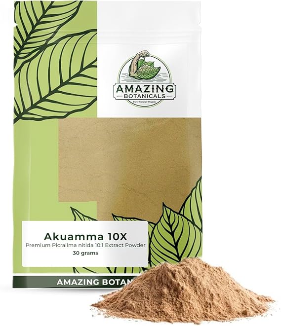 Akuamma Seed Extract Powder - 100x High-Potency, Premium Pure Picralima Nitida | Natural Herbal Supplement, 30 Grams