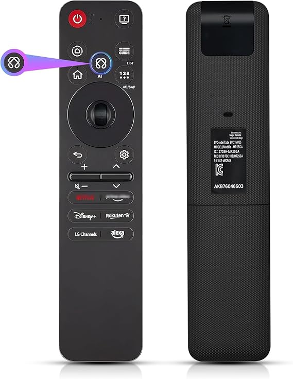 Replacement for LG TV Remote with Includes AI,Pointer and Alexa Voice,Control Universal for LG Magic Remote MR20GA-MR25GA,Compatible with All L G Smart TVs OLED QNED NanoCell 4K Models