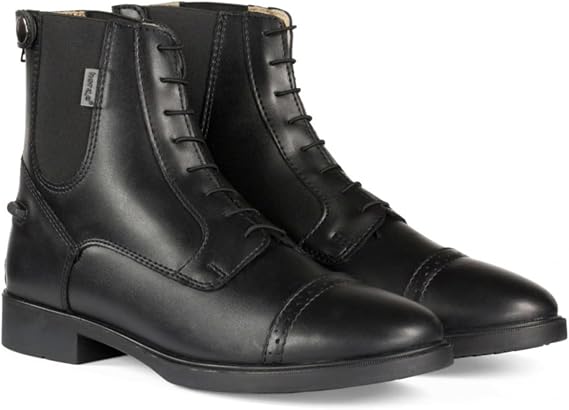 HORZE Kilkenny Kids' Unisex Equestrian Synthetic Leather Zip-Up Schooling Paddock Boots