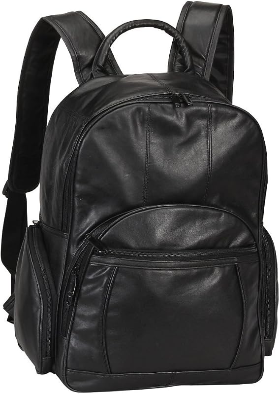 Bellino Leather Laptop Backpack (Black)