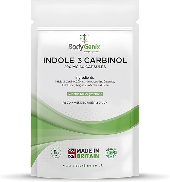 Bodygenix Indole-3 Carbinol 200mg Capsules for Daily Balance & Care - 60