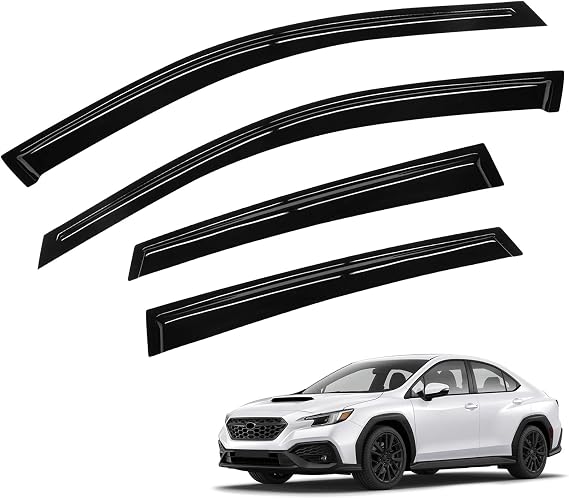 Rain Guards Compatible with Subaru WRX 2022-2025, Tape-On Extra Durable Side Window Vent Visors Deflectors Exterior Car Accessories - 4pcs