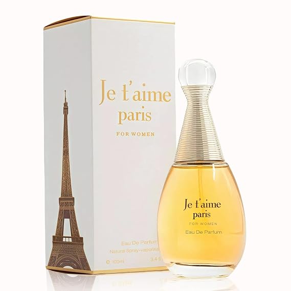 Je Taime Paris Women's Perfume Eau de Parfum 3.4 oz Edp Floral Fruity Scent Natural Spray Long Lasting Fragrance with Elegant Bottle