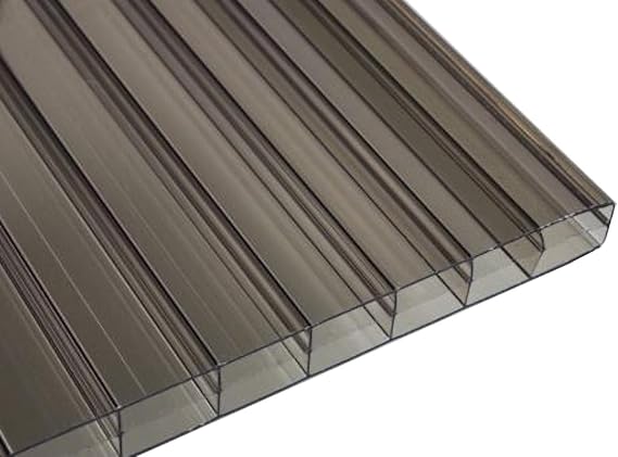 Falken Design Bronze Twin Wall Polycarbonate Panel - 12" x 12" x 1/4" (6mm) - UV Resistant Lightweight, Shatterproof Roof Sheet for DIY, Greenhouses, Sheds & Outdoor Use