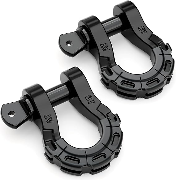 AUTOBOTS D Ring Shackles Heavy Duty 3/4" Clevis Shackle Black