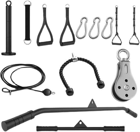 LAT and Lift Pulley System, DIY Fitness Home Gym Equipment for Triceps Pull Down, Biceps Curl, Back, Forearm, Shoulder-Home Gym Equipment