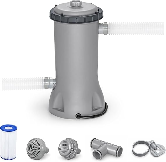 Bestway 530 GPH Filter Pump for Above Ground Swimming Pool with Type III-A/C Cartridge