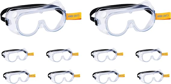 Safety Goggles Clear Wraparound Safety Glasses Eye Impacted Sealed Protective Work Goggles Over Spectacles DIY Lab Grinding Garden Gardening