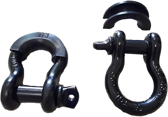 TGL 2-Pack 3/4 inch D Ring Shackles with Protectors