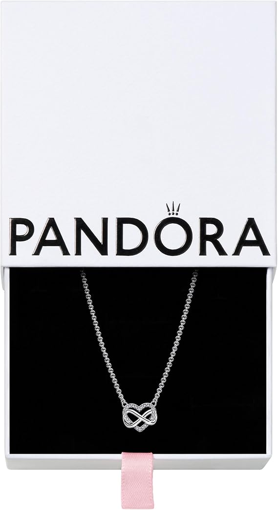 PANDORA Sparkling Infinity Heart Collier Necklace-With Gift Box