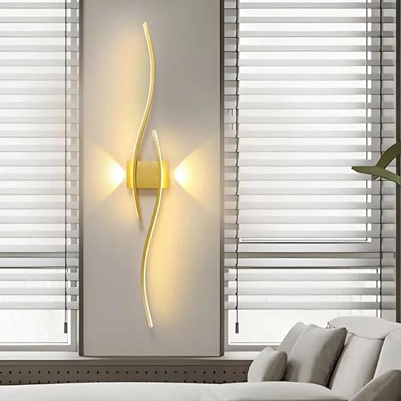 Modern LED Wall Light Indoor,Aluminum Minimalist Wave bar LED Wall Lighting Fixtures,3000-6000K LED Long Wall Sconce for Living Rooms Bedrooms Aisles [Energy Class A+++]