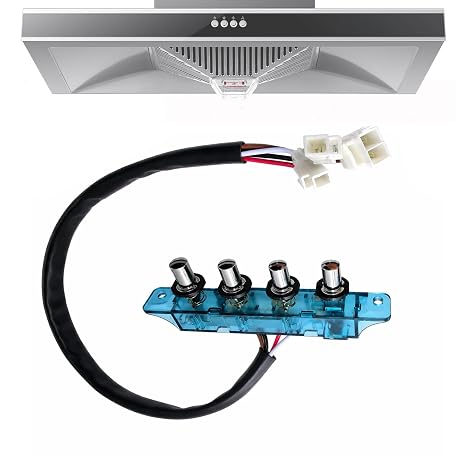 4-Button Range Hood Switch Button Restaurant Accessories | Replaceable Four-Button Control Panel for Ventilation Replacement Switch Part for Restaurant Hotel