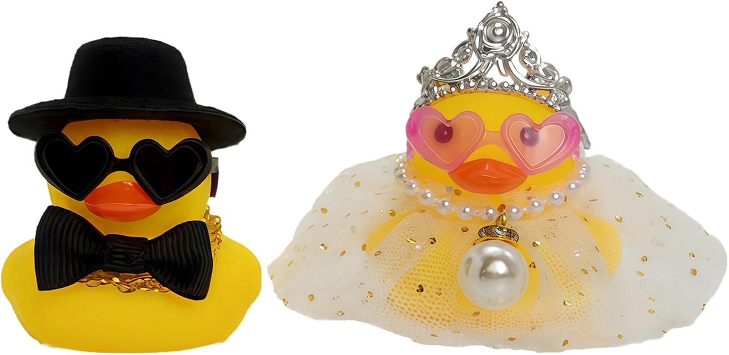 AYNKH 2 PCS Wedding Rubber Ducks, Wedding Rubber Ducks, Suitable as Ceremony Gifts, Souvenirs, Marriage Blessing, Elegant Warm Present
