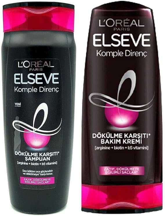 Elseve Komple Direnç Dökülme Karşıtı Şampuan 375 Ml + Dökülme Karşıtı Bakım Kremi 375 Ml