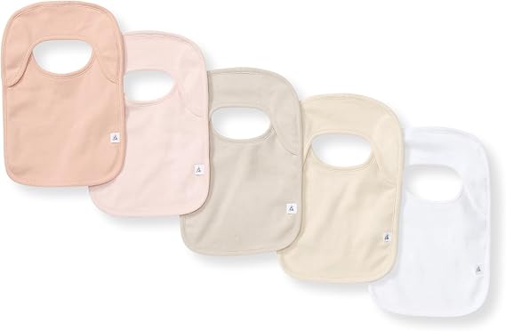 Burts Bees Baby Unisex Baby Bibs, Lap-Shoulder Drool Cloths, 100% Organic Cotton with Absorbent Terry Towel Backing Bibs