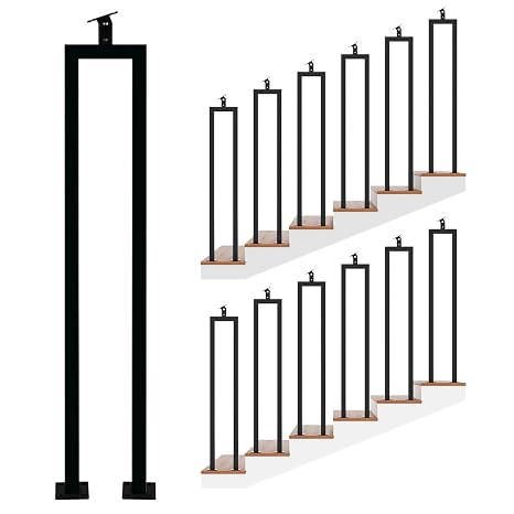 LukLoy 12 Pack U Shape 36" Stair Balusters with Adjustable Top Bracket