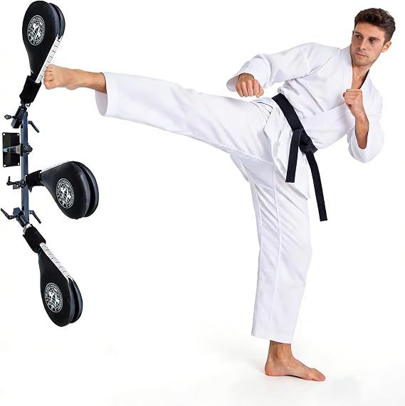 Taekwondo Kick Pad Target, Kicking Pads with Mounting Bracket for Martial Arts Training Tae Kwon Do Karate Kickboxing, Hands-Free 
