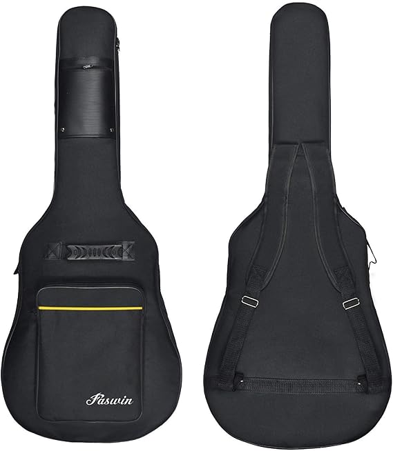 41 Inches Guitar Bag Dual Adjustable Shoulder Strap Acoustic Guitar Case Gig Bag, Waterproof Oxford Cloth 0.3 Inch Thicken Sponge Pad, Black